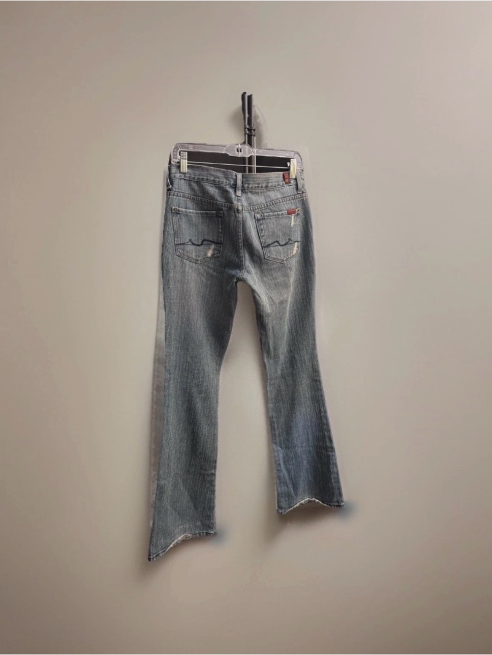 7 for All Mankind Vintage Women’s Flare Jeans Size 27 Distressed Bell Bottom